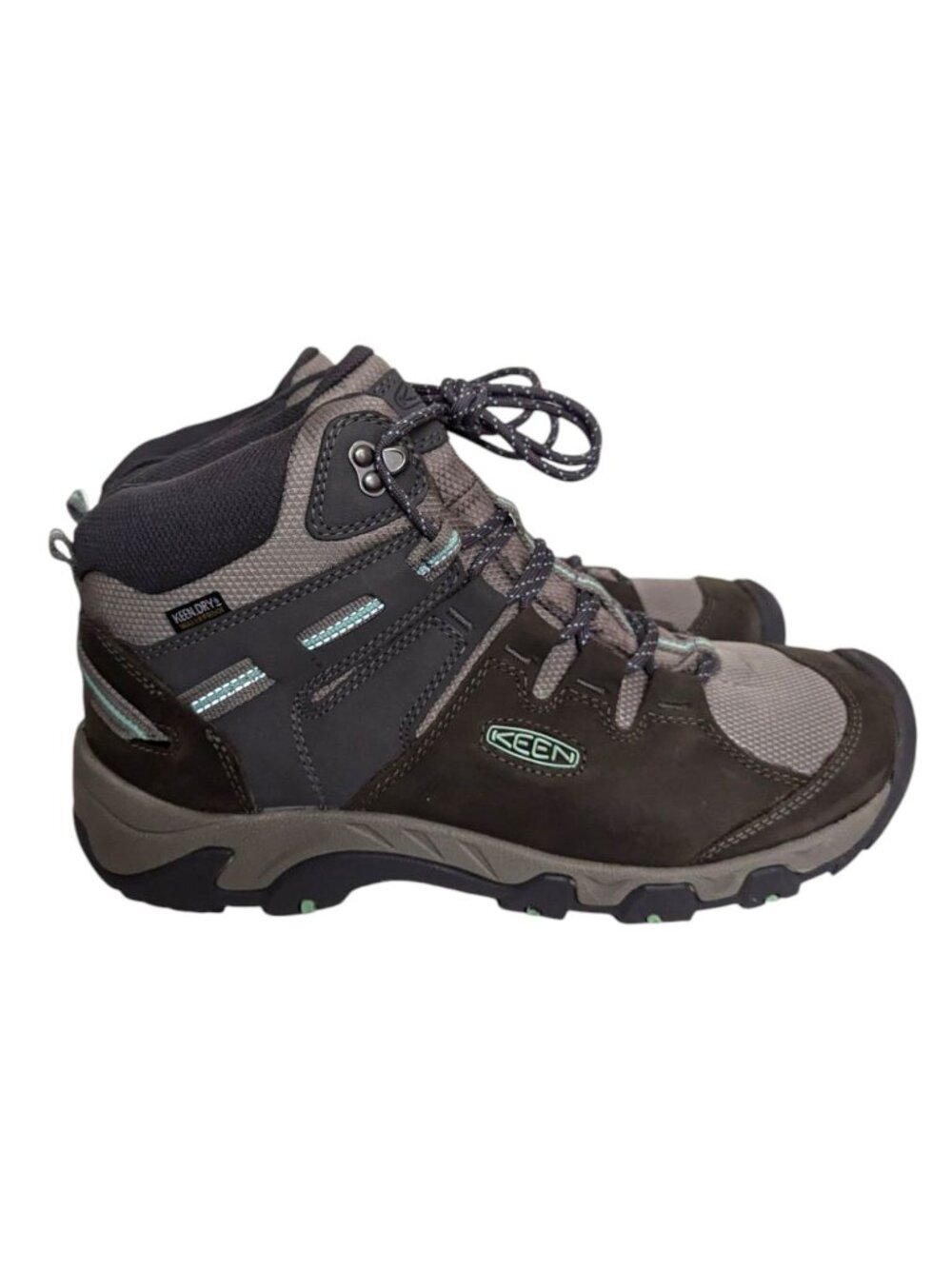 KEEN Women's Steens Mid Height Leather Waterproof Hiking Boots Grey Size 11.0